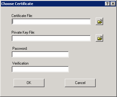 Configure SSL Tab Choose Certificate