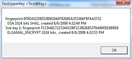 Configure PGP Manage Keys Fingerprint
