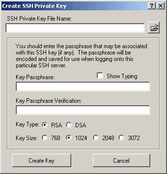 Configure SSH Create Key