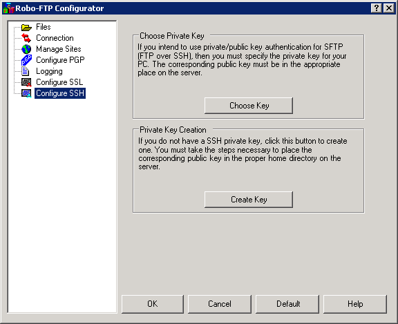 Configure SSH Tab