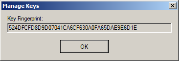 Configure PGP Manage Keys Fingerprint